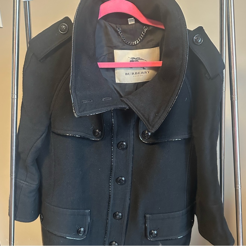 Burberry Black Wool Coat
